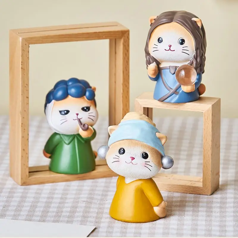 New Creative Cute Big Artist Cat Meow Ornaments Home Furnishings Office Desktop Cartoon Decorations Healing Small Objects Gifts