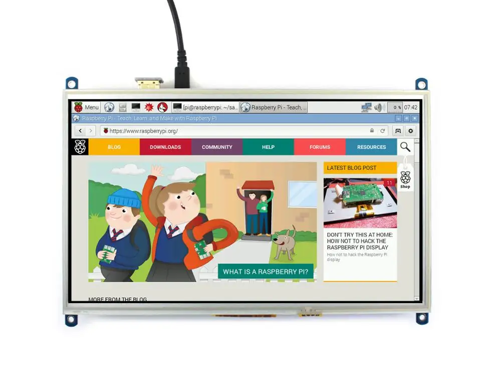 Waveshare Raspberry Pi Display 10.1inch HDMI LCD Monitor Resistive Touch Screen 1024*600 Resolution Display Waveshare