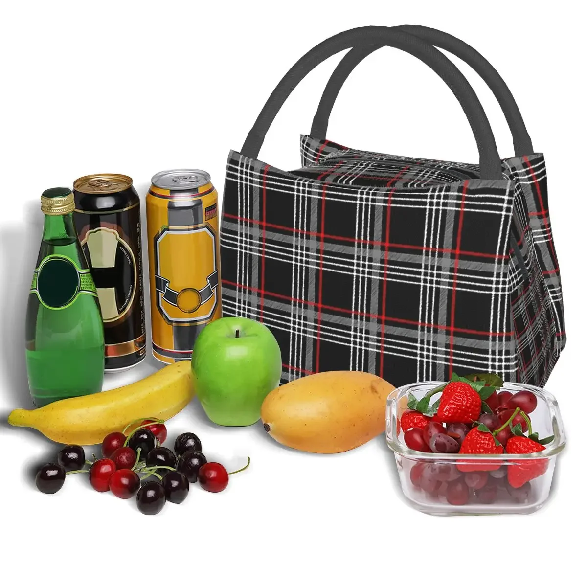 GTI-bolsas de almuerzo de tartán con aislamiento, Bento Box portátil, bolso de Picnic, bolsa térmica más fresca para mujer, niños, Oficina