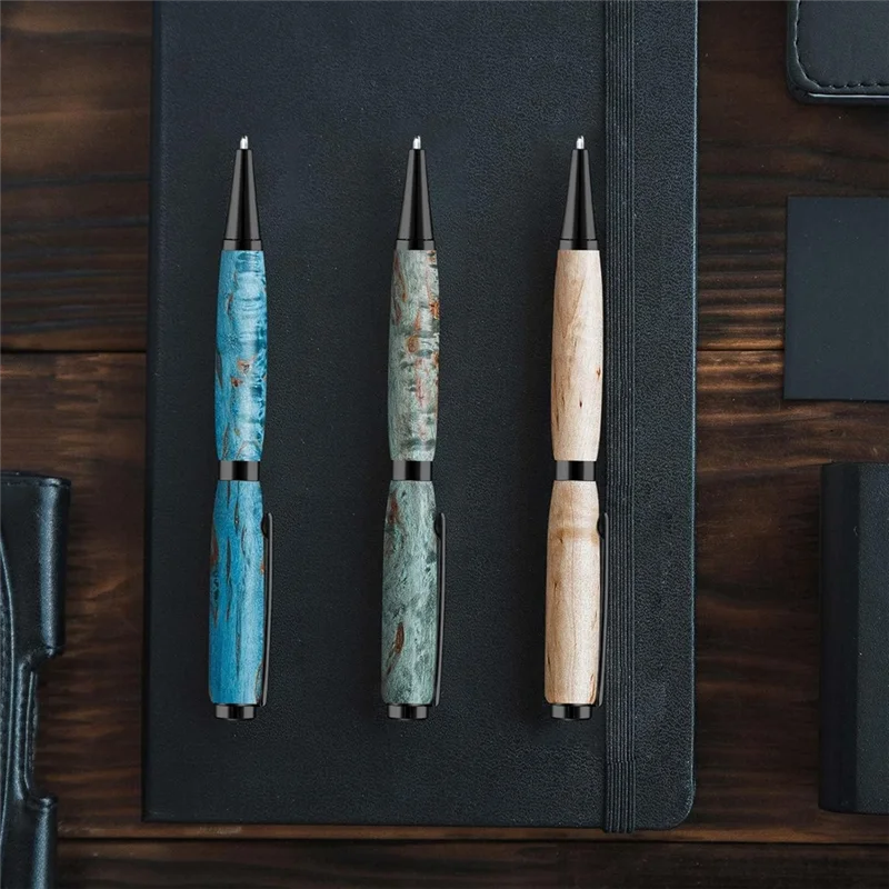 X11A 7Mm Slim Pen Set With Refills Wood Rotary Pen Kit For DIY Copper Friends Teacher Student C