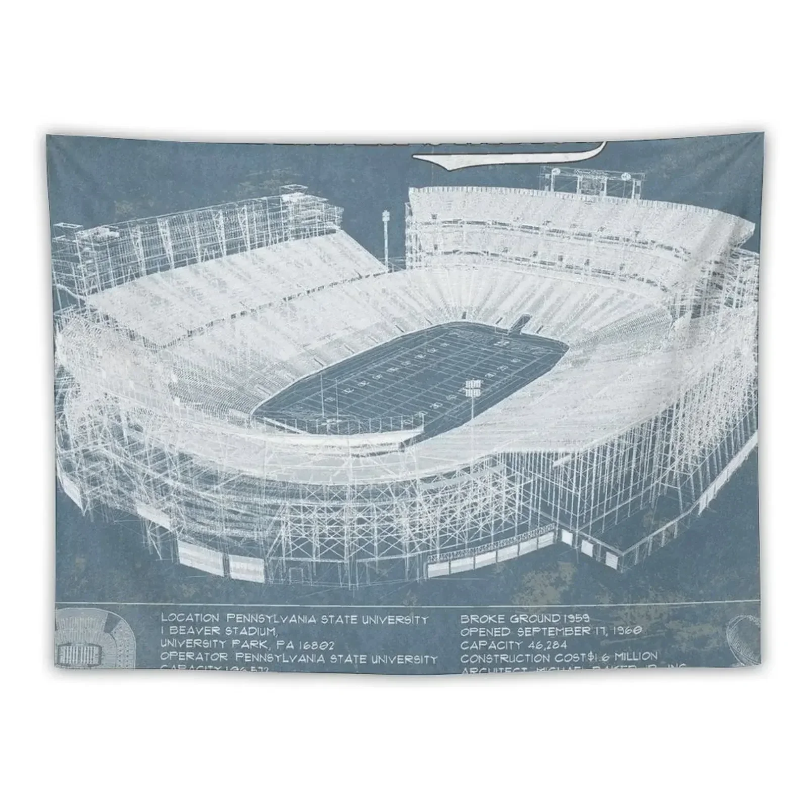 Beaver Stadium Tapestry Wall Decorations Wall Art Bathroom Decor Tapestry