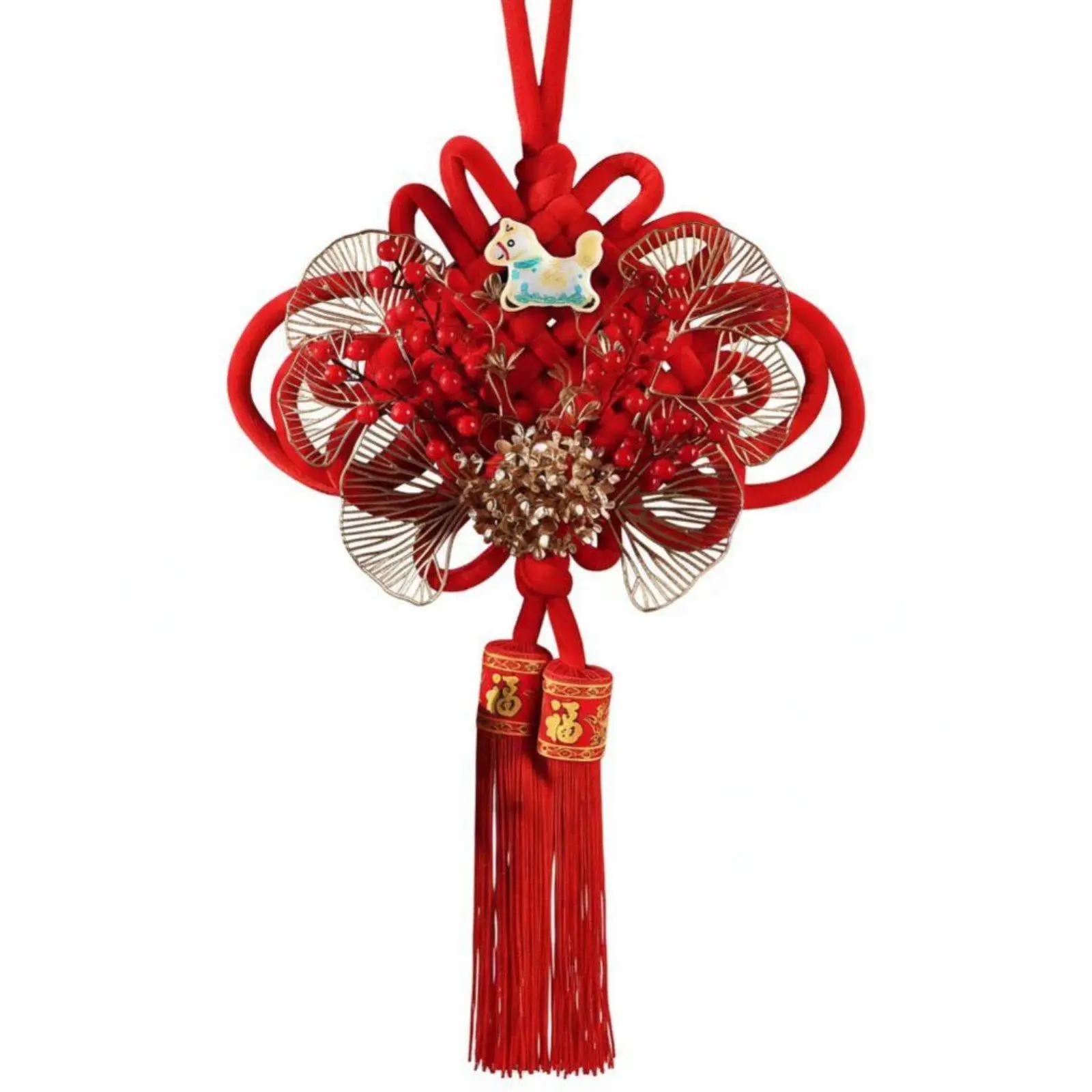 Chinese Knot Lion Hanging, DIY Kit, New Year Preschool Decoration, Non-woven