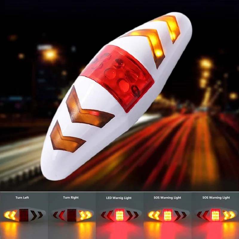 

1pcs White Bicycle rear light LED Bicycle Bike USB Rear Tail Laser Turn Signal Indicator Light Wireless Remote