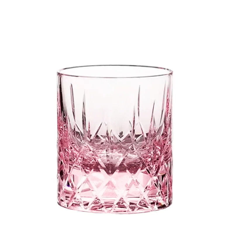 

Pink K9 Asterism Cut Crystal Glass Household Water Cup Bar High-End Whiskey Liquor Glass Beer Red Wine Glass