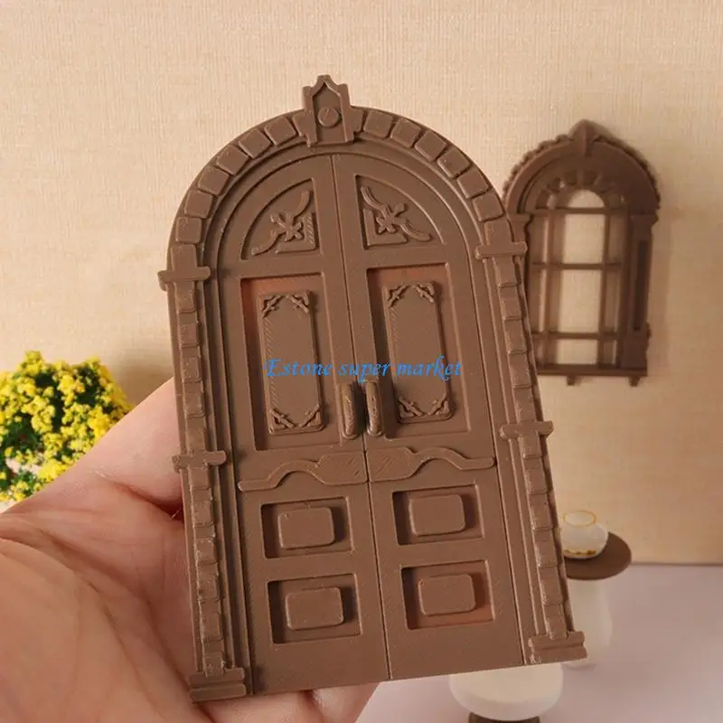 090B Miniature Decorative Front Door Classical Design Display For DIY Scene