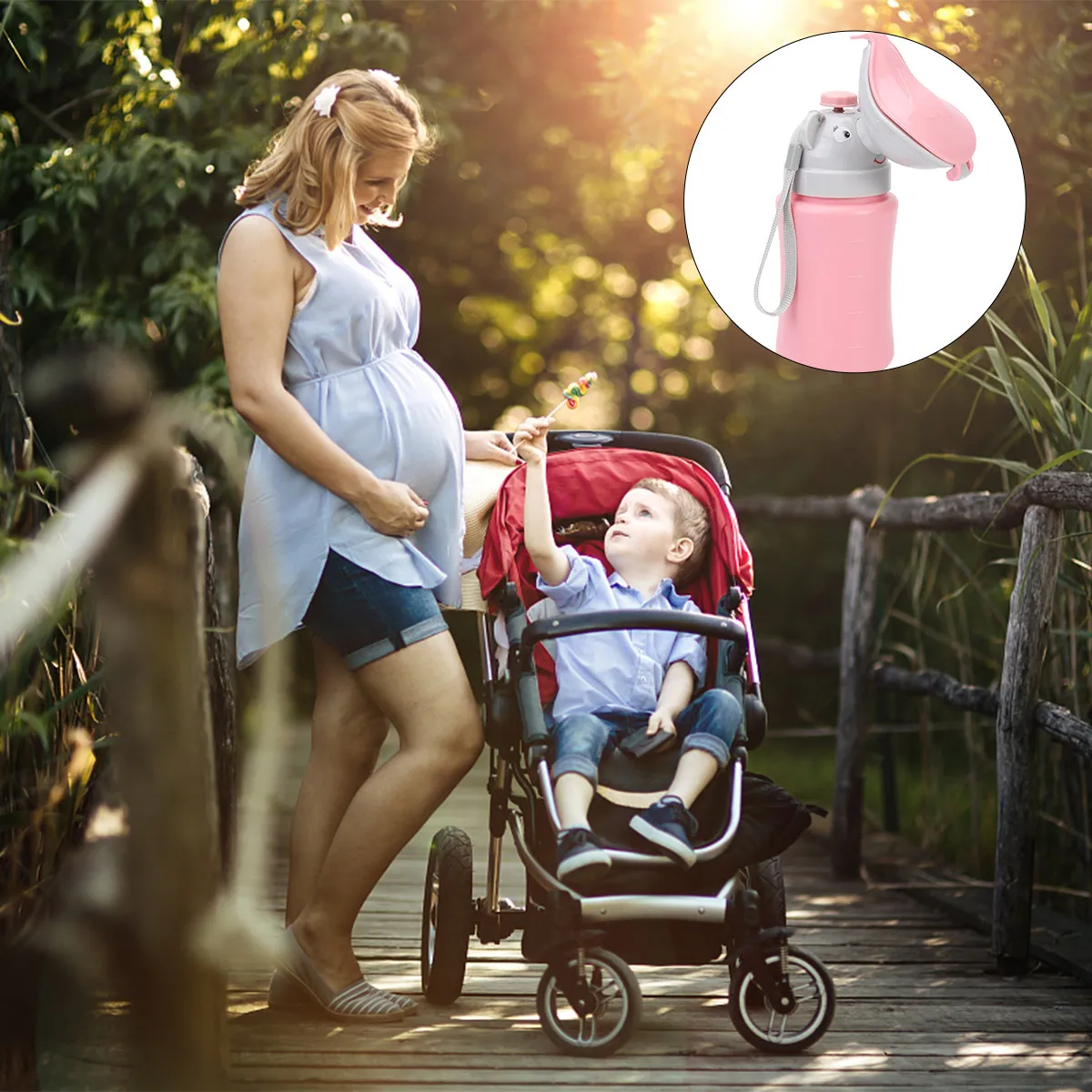 

Детская автомобильная бутылка-писсуар, компактная, герметичная, для путешествий, для малышей, легко носить с собой на ночь или в дорогу, очаровательная форма, розовая.