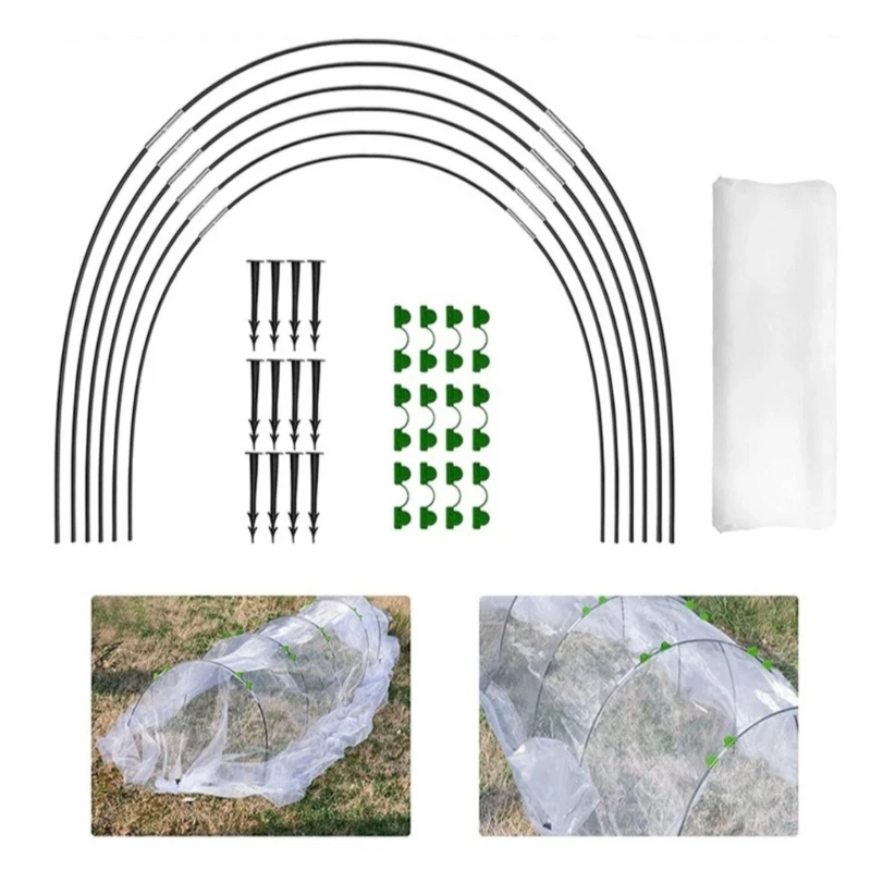 

Greenhouse Hoops for DIY Grow Tunnel Rust-Free Fiber Support Hoops for Garden Fabric Plant Support Garden Stakes