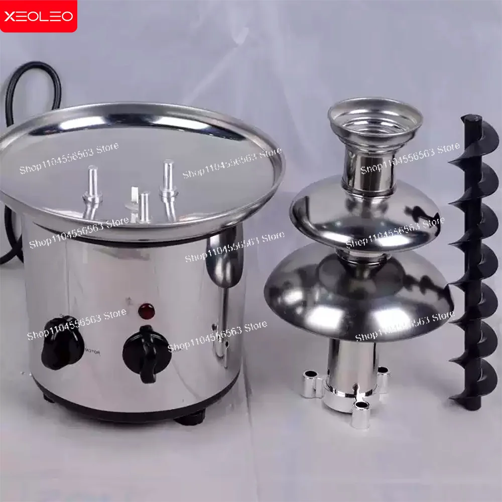 XEOLEO ماكينة صنع نافورة الشوكولاتة الكهربائية 3 طبقات نافورة الشوكولاتة آلة الشلال ذوبان الاحترار آلة الشوكولاته