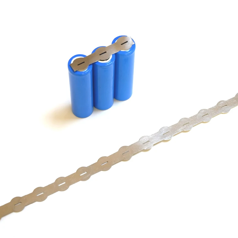 แถบนิกเกิลบริสุทธิ์1เมตรสำหรับ18650แบตเตอรี่ลิเธียมหนา0.15มม. ระยะห่างของเซลล์18.45มม.