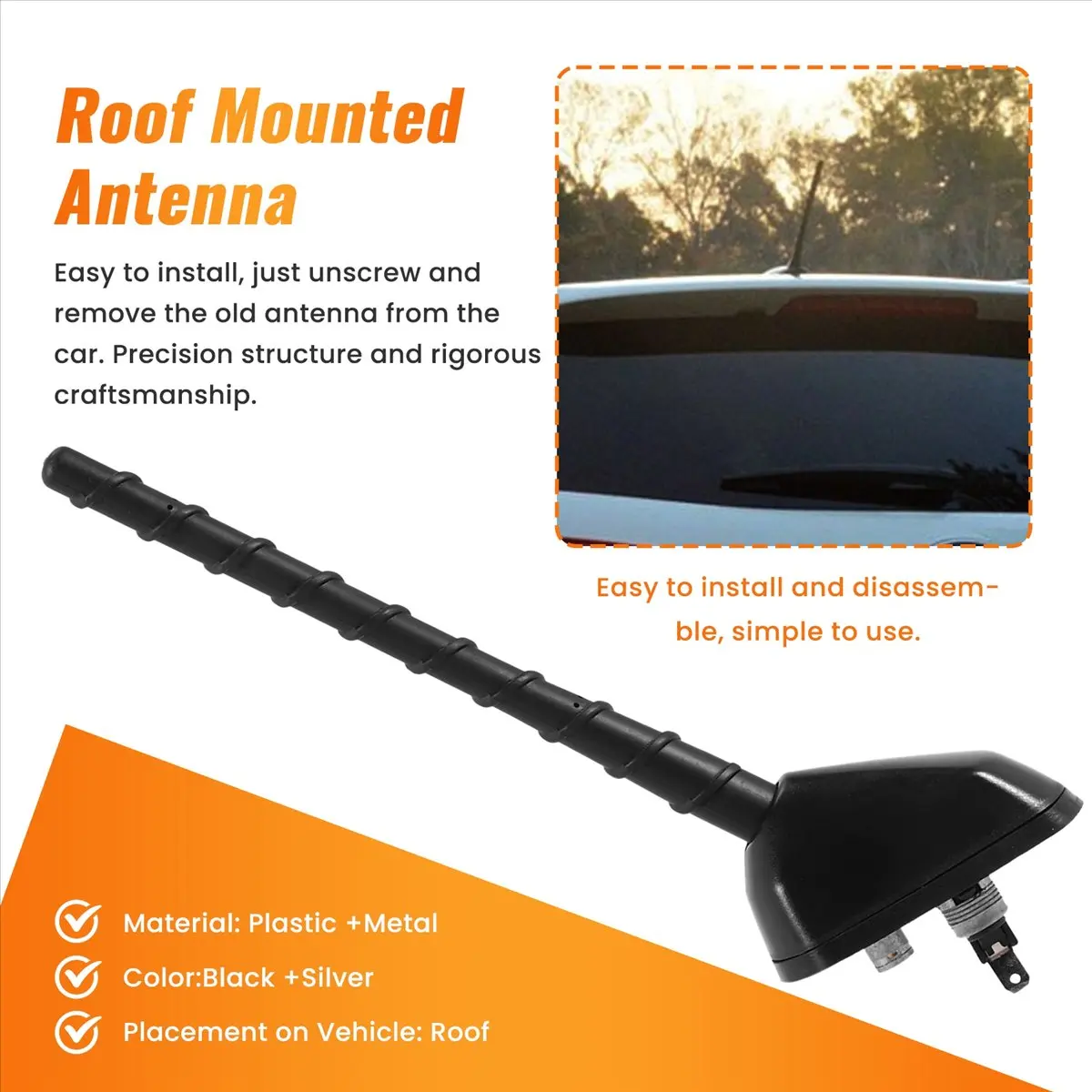 #95H (Black & silver)Car Roof Mounted AM FM Radio Antenna Aerial Assembly 962501F522,Automotive Parts & Accessories