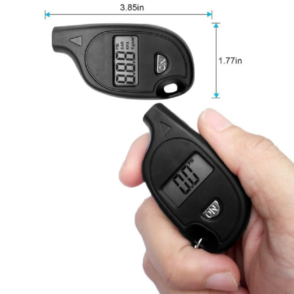 1pc Mini Keychain Style Tire Gauge Digital Lcd Display Car Tire Air Pressure Tester Meter Auto Car Motorcycle Tire Safety Alarm