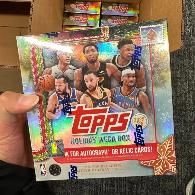 In Stock Original 2025-26 Topps Chorme Holiday Mega Box Basketball Tarding Cards Surprise Collection Christmas Edition Box Cards view 4