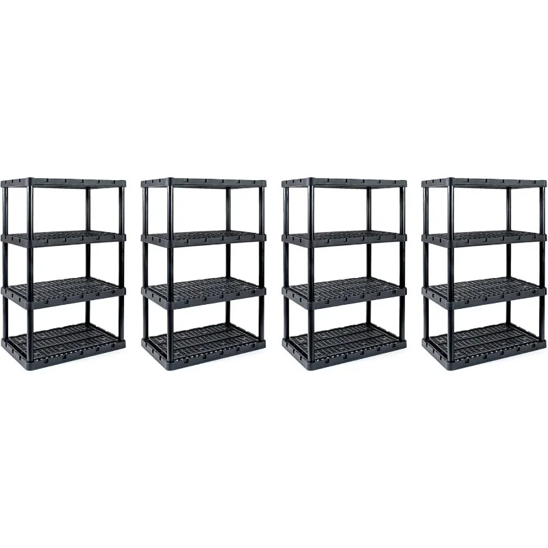 Gracious Living XL 4 Shelf Knect A Shelf Ventilated Heavy Duty Storage Unit 24 x 36 x 56.25 in Organizer for Home, Garage