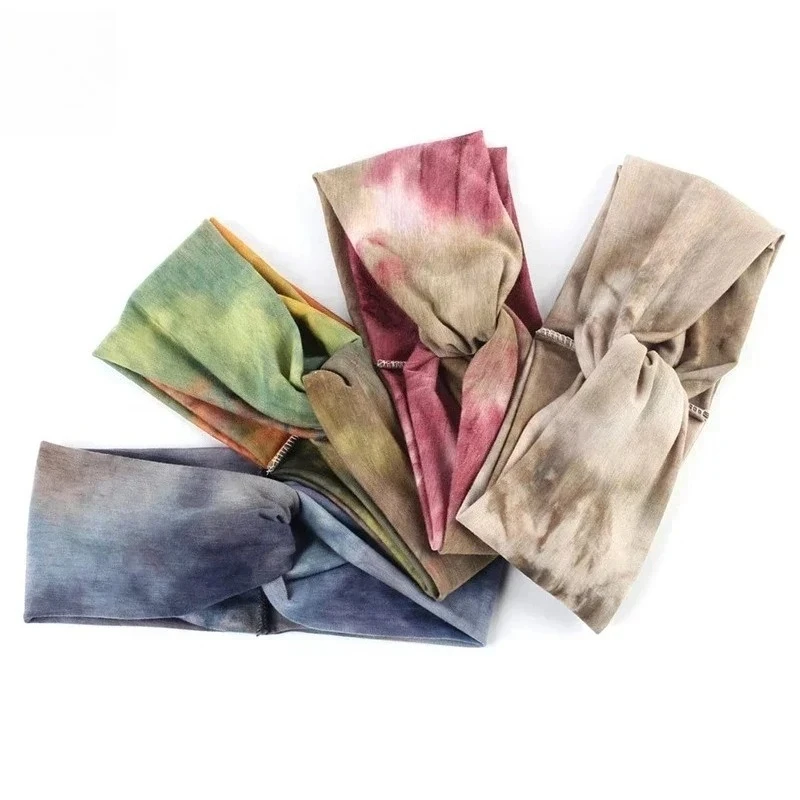 

Повязка для волос для йоги, уличная повязка для бега, фитнеса, эластичная, впитывающая пот, спортивная повязка на голову с краской