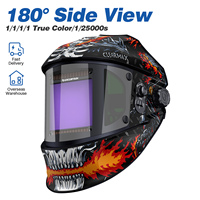 ARCCAPTAIN Auto Darkening Welding Mask With 180° Side View 4 Arc Sensor 1/1/1/1 True Color Welding Helmet For ARC MIG TIG CUT