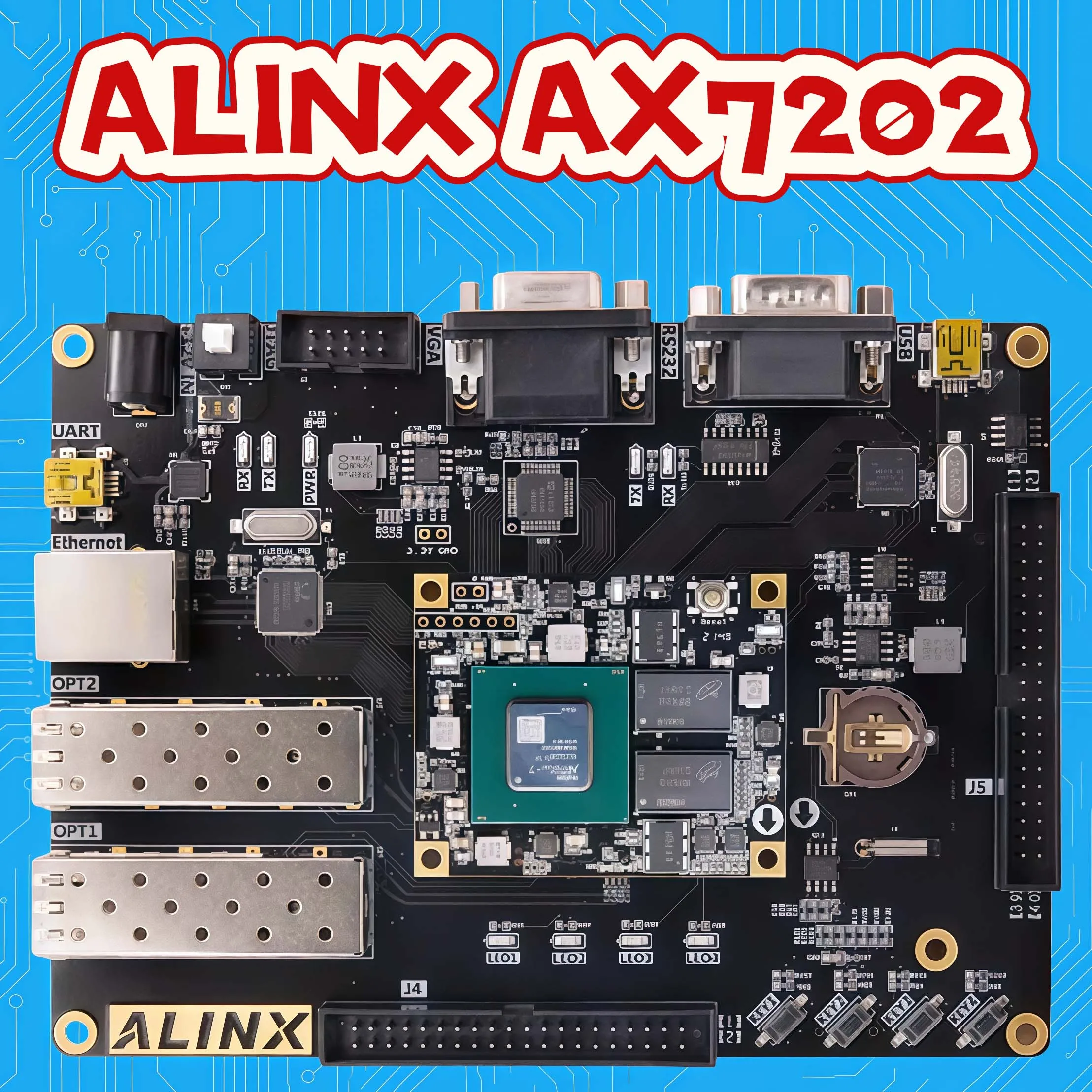 2025 ALINX AX7202: Xilinx Artix7 SFP FPGA Mini PC Board XC7A200T Gigabit Ethernet