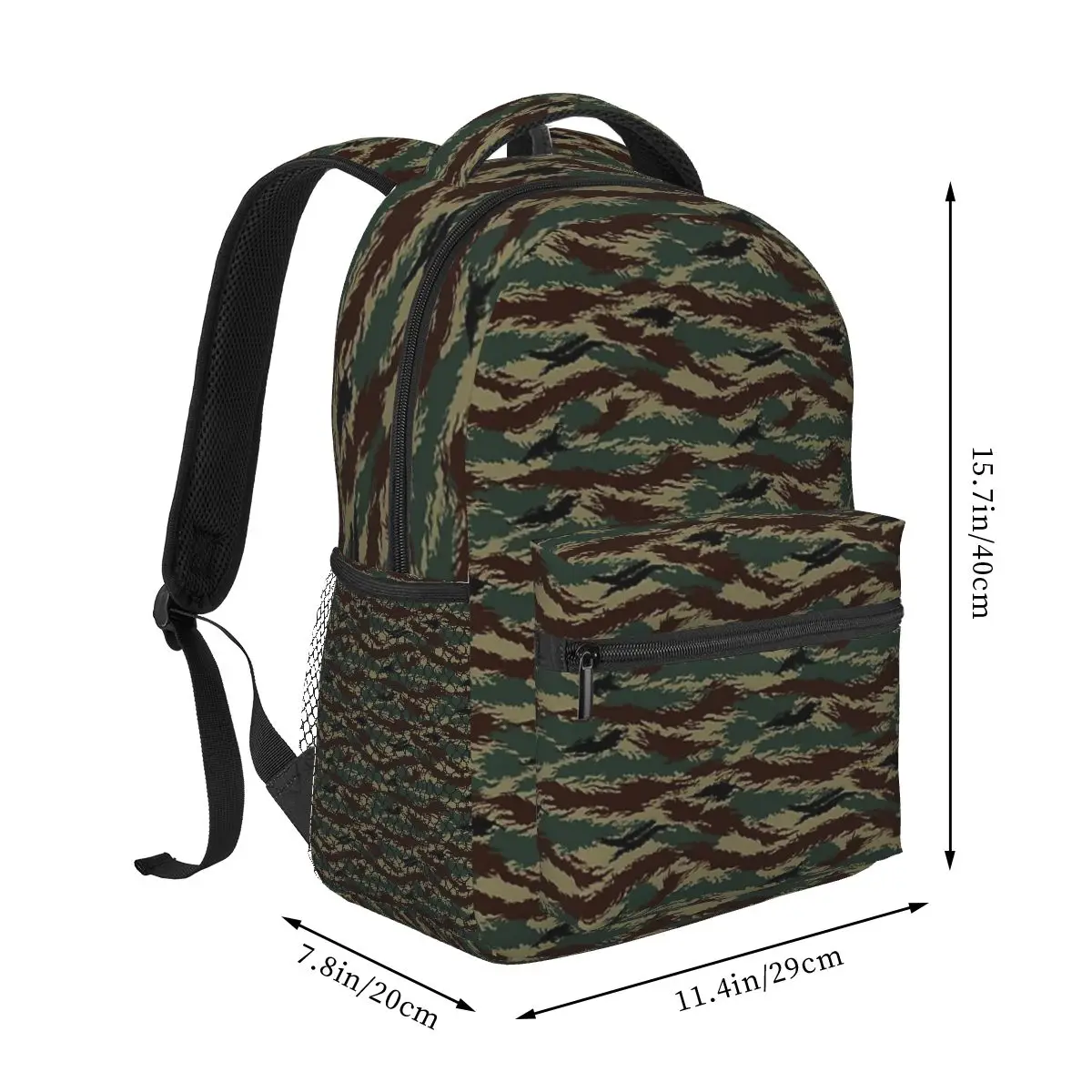 Tiger Stripe Camouflage Military Camo Backpack Student Boys Girls BookBag Kids School Bag Computer Shoulder Bags for Men Women