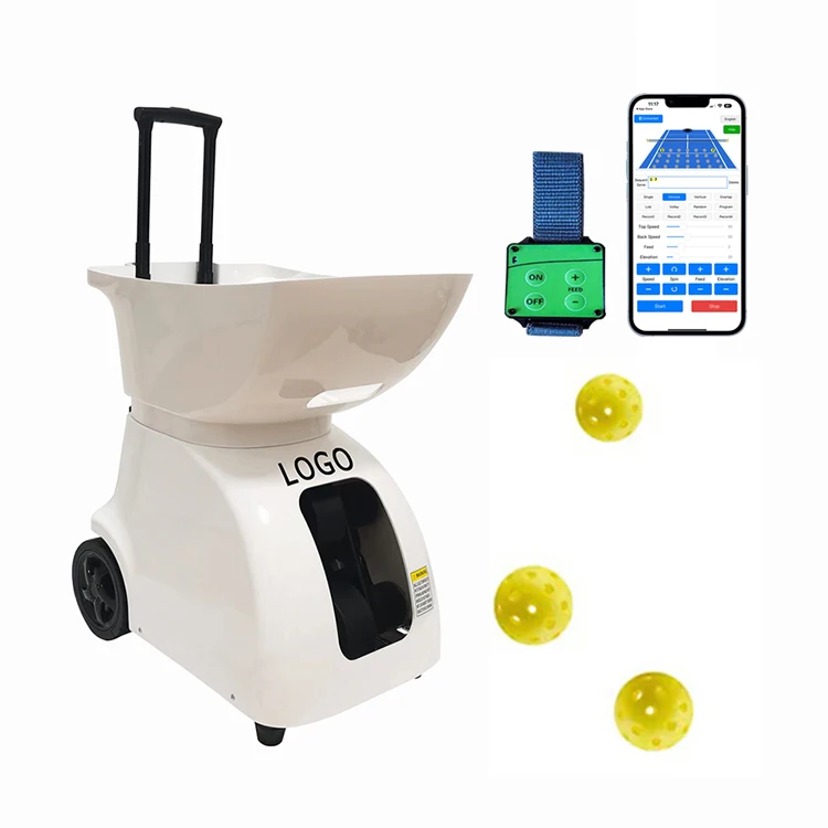 Auto Tennis Ball Paddel Ball Feeding Machine Custom Logo App Control And Watch Control