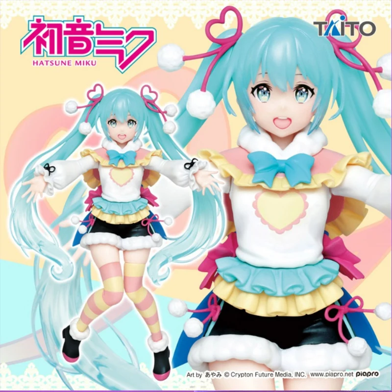 18cm Genuine TAITO Hatsune Miku Embracing Winter Clothing Winter Impressions  Action Figure Model Toys Gift for Birthday