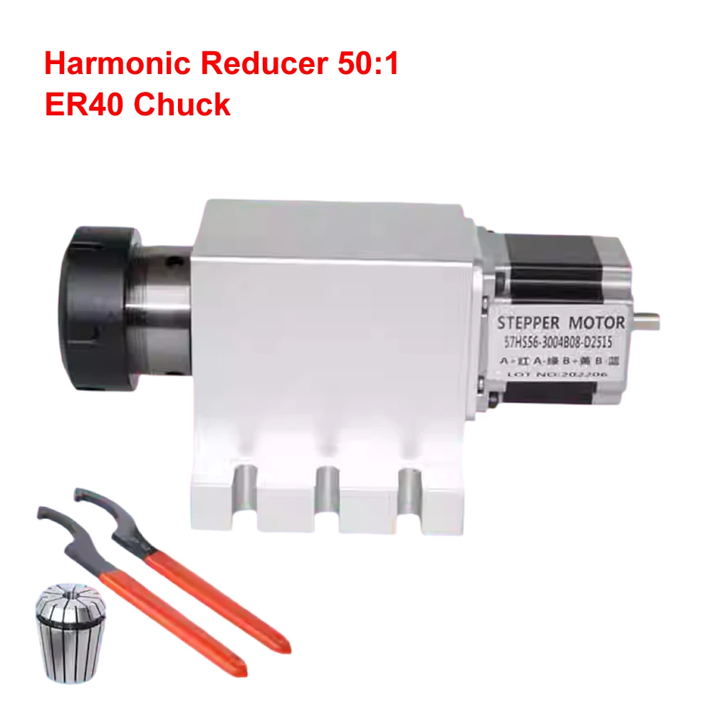 

Гармонический редуктор, коробка передач с ЧПУ, 4-я ось, поворотная ось, патрон ER40, патрон NEMA 23, шаговый двигатель, индексирующая головка с ЧПУ, гравировальный станок