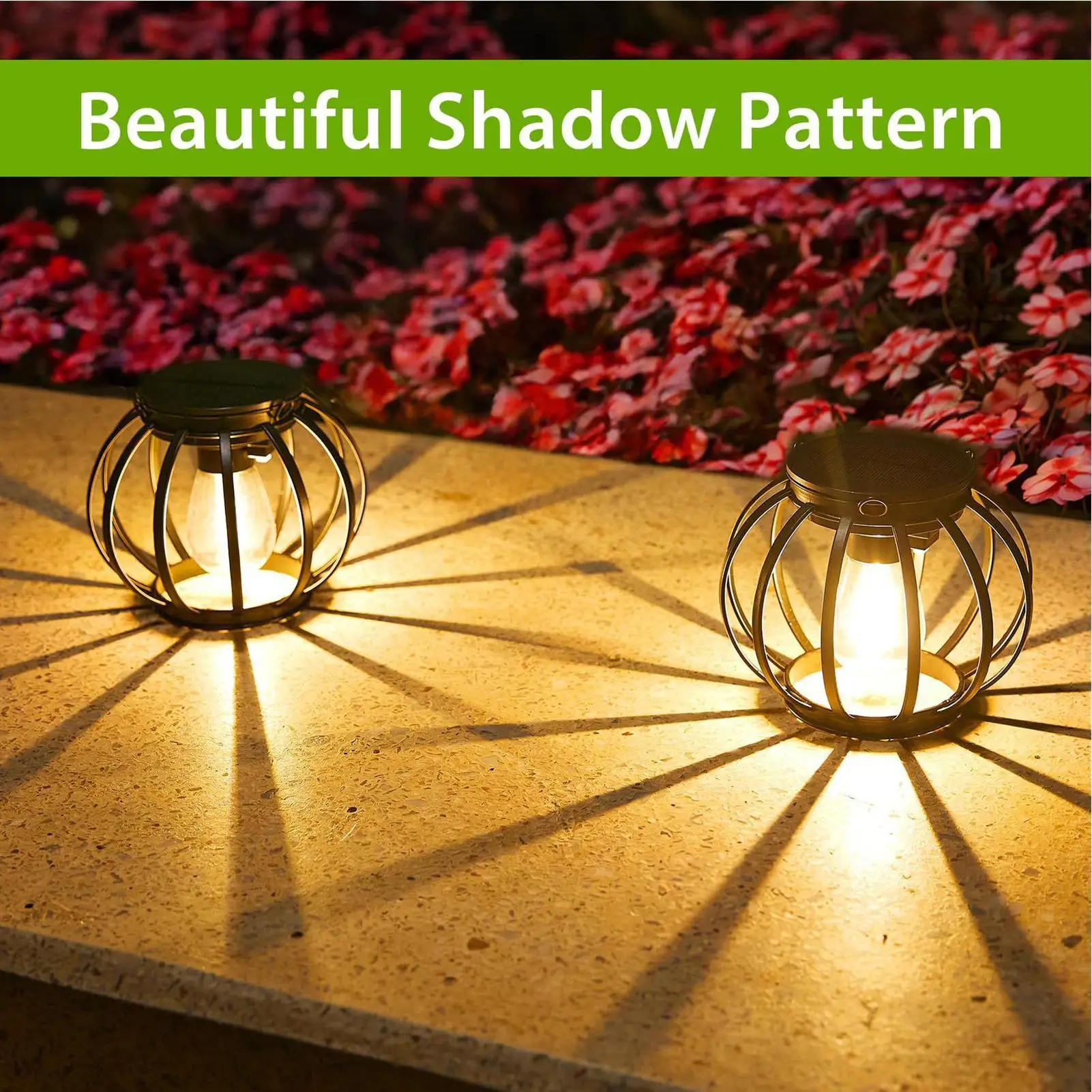 Outdoor Solar Lanterns 2 Piece Hangable Lamp With Hook And Chain Solar Lantern Outdoor For Balcony Backyard Patio Driveway - view 4
