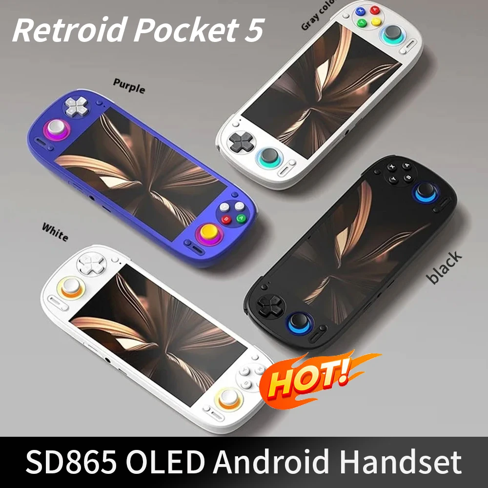 Retroid Pocket 5 SD865 5.5 Inch Oled HD Screen Bluetooth 5.1 Android 5000mAh Battery Android Handheld Game Console