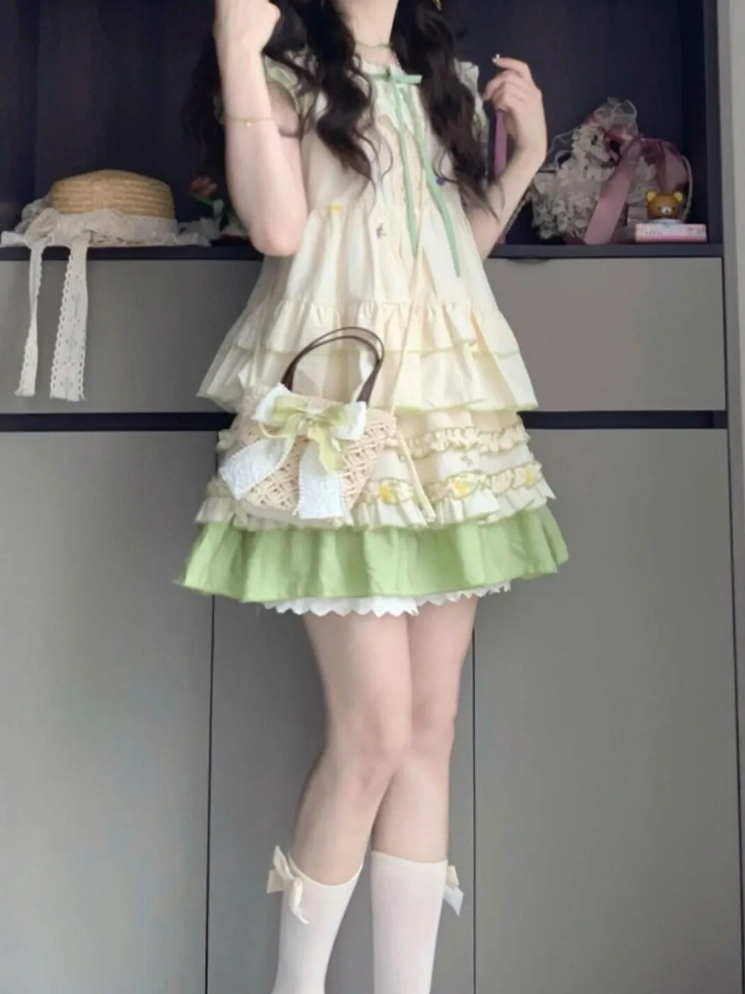 

Miu Style Summer Fashion Set Short Sleeve Top And Half Skirt Two Piece Ensemble Comfortable Cotton Material Versatile Size