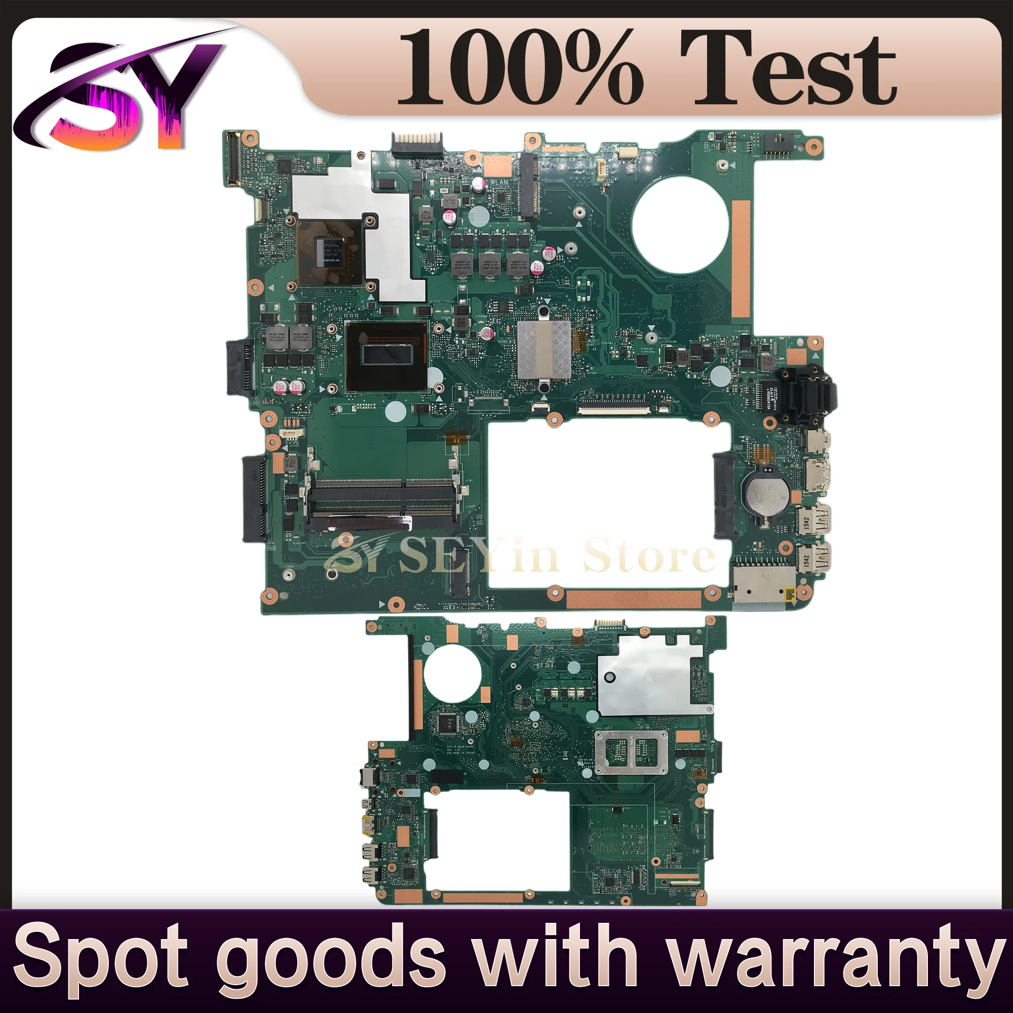 Placa base N751J para ordenador portátil ASUS N751JX N751JK, placa base i7-4th Gen GTX850M GTX950M, placa base para portátil EDP o LVDS
