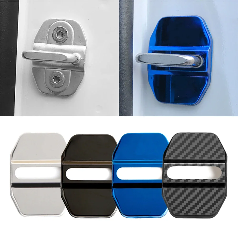 4PCS Car Door Lock Cover Stainless Steel Protection Accessories For BMW Performance X7 G30 G20 G05 G11 E48 Series i4 G07 G06 G02