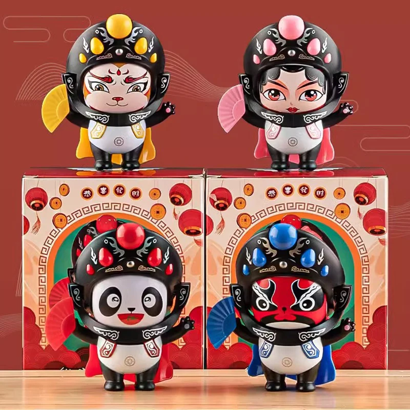 

Creative Cute Panda Sichuan Opera Facial Makeup Face-Changing Dolls Cultural Commemorative Figure Toys Children's Special Gifts