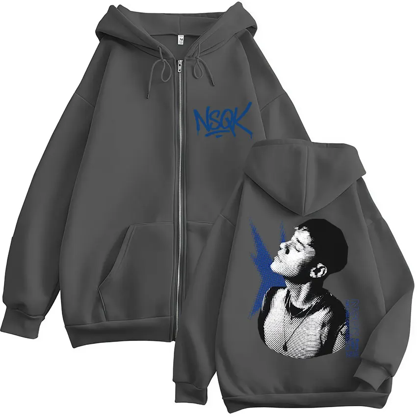 مغني الراب NSQK FLACO DONDE ESTAS ألبوم جولة زمم هودي للجنسين المشجعين هدية سحاب أكمام طويلة بلوزات سترة فضفاضة غير رسمية هوديي #4