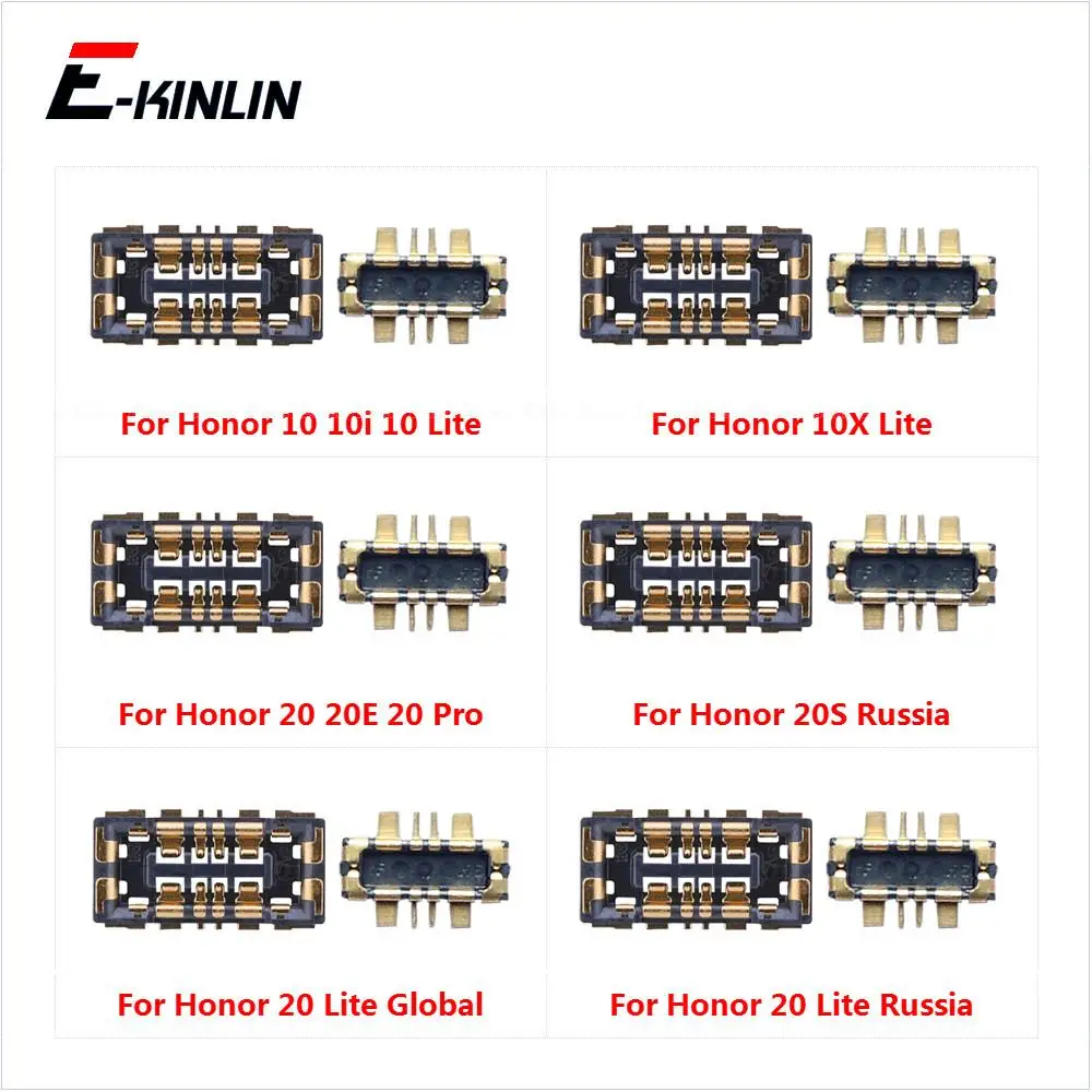 2pcs\lot For Huawei Honor 10 20 Pro 10X Lite Global 10i 30i 20S 20E Battery Clip Contact Pins Holder On Mainboard Flex Cable