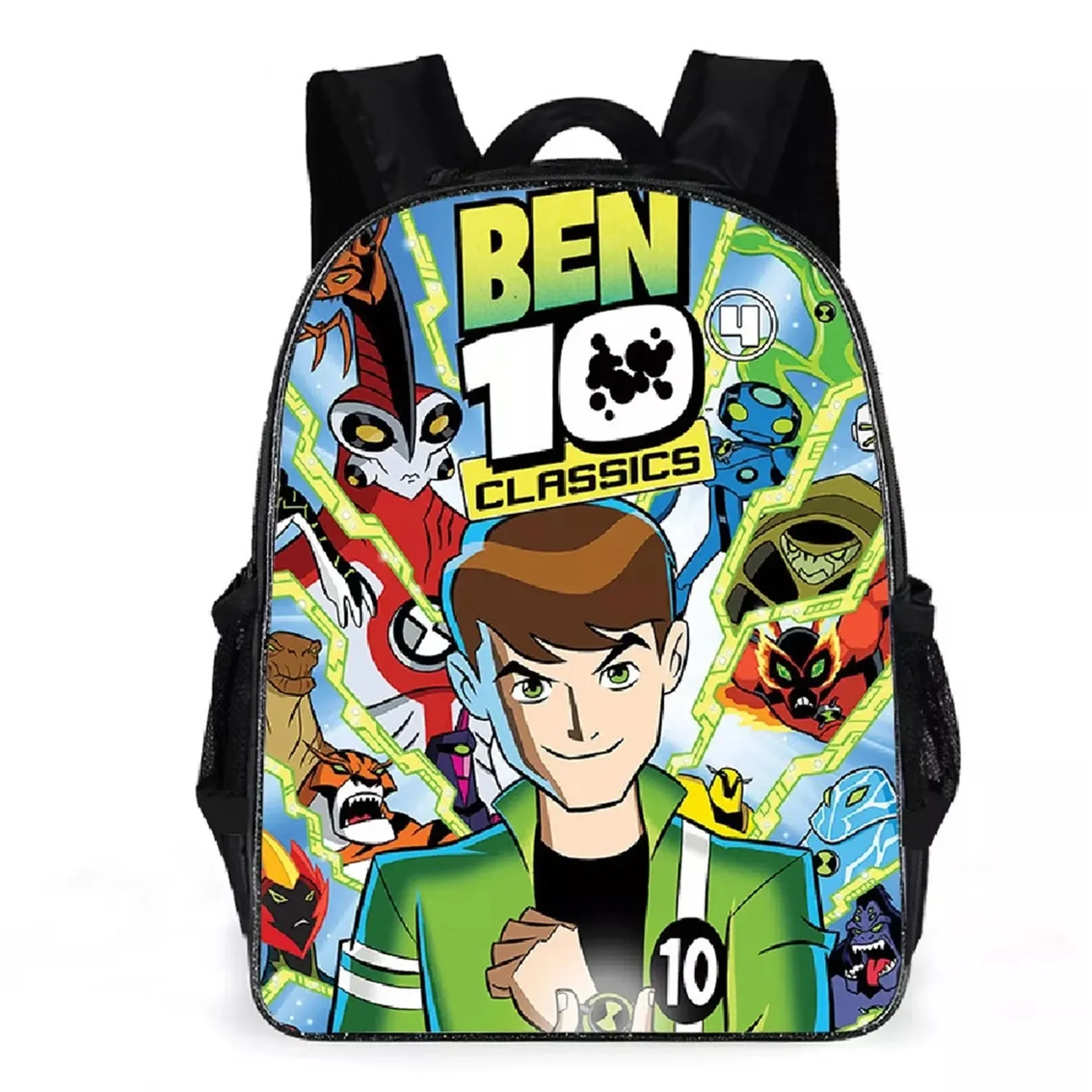 حقيبة كتب قماشية للأطفال الأولاد والبنات كارتونية Daypack Ben 10 للطلاب والعودة إلى المدرسة حقيبة ظهر خفيفة الوزن كبيرة الحجم