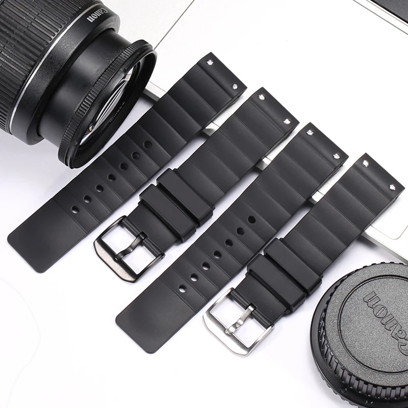 Silicone Strap For Cartier Santos 100 Watch Band Black Rivet 23mm Watchband Men Women Wristband Bracelet