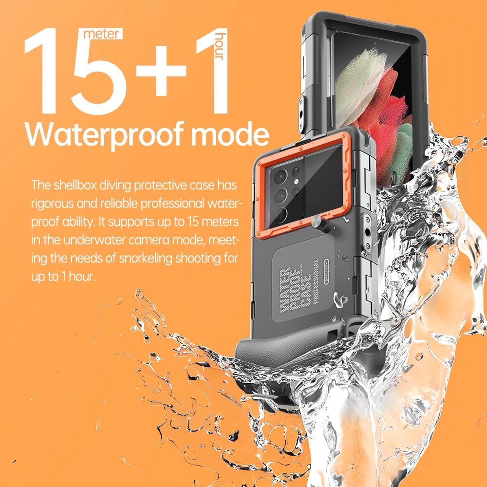 Profesjonalne etui do nurkowania 15M na iPhone 17 16 15 Pro Max, wodoszczelne etui do podwodnego fotografowania na Samsung S25 S24 S23 Ultra — zdjęcie produktu 3