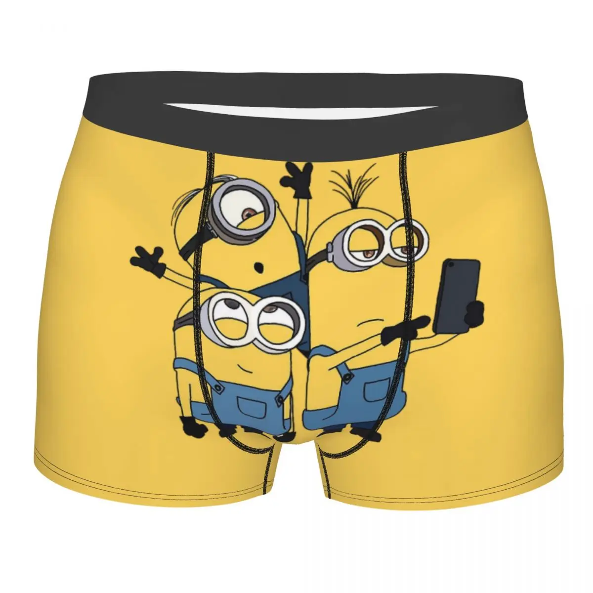 Custom M-Minions With Friends Underwear Men Stretch Kawaii Classical Boxer Briefs Shorts Panties Soft Underpants For Male