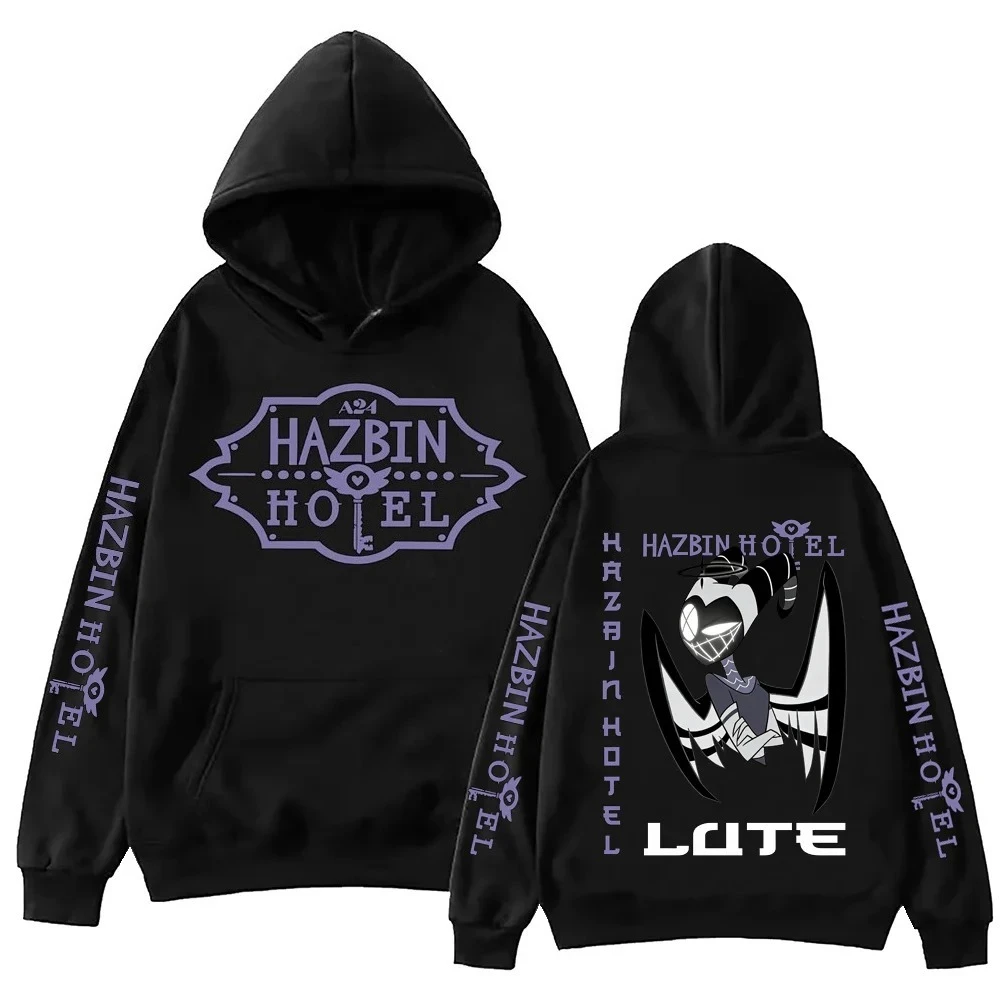 2026 Hazbin Hotel Lute diseño gráfico Sudadera con capucha hombre mujer Harajuku manga larga Jersey Tops sudadera regalo