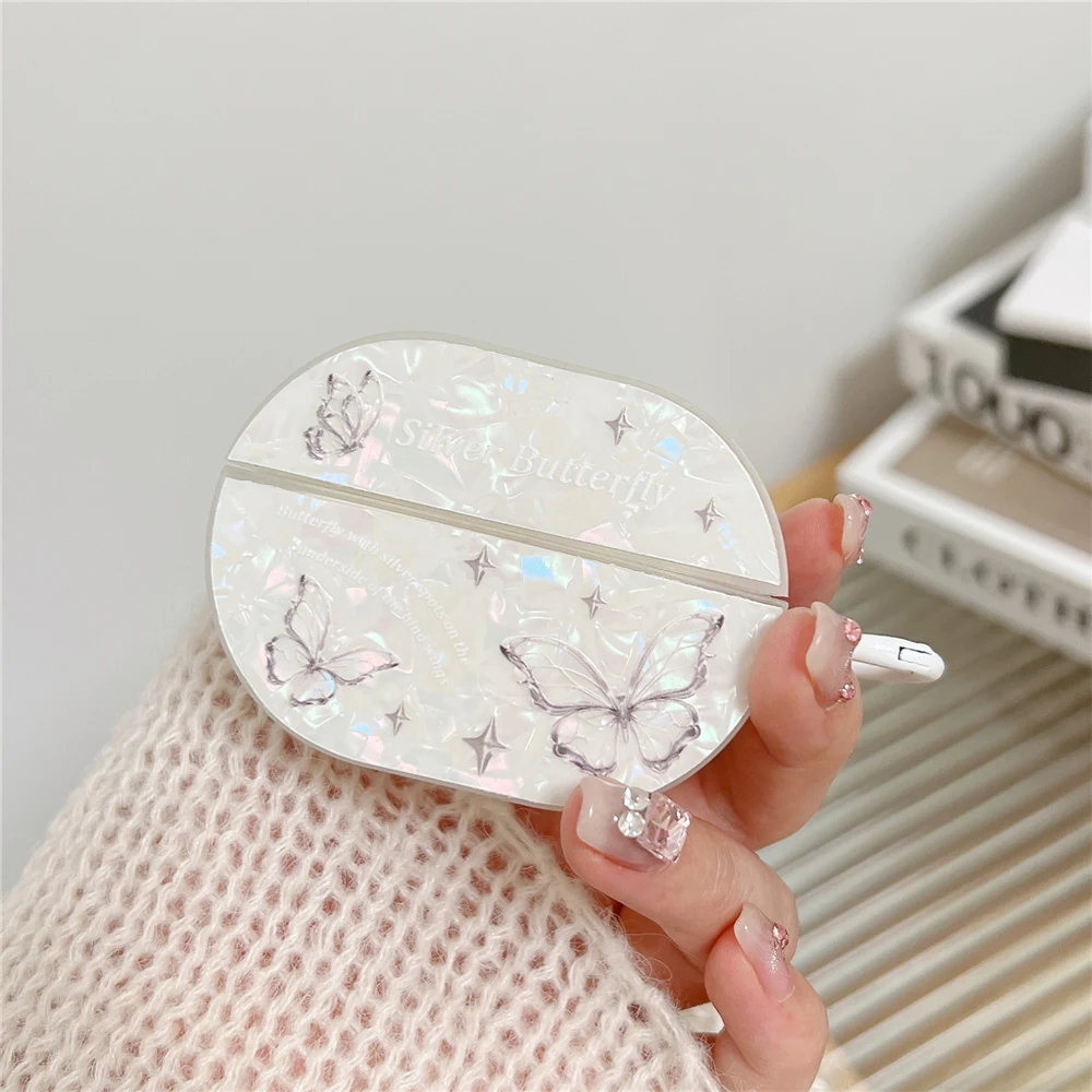 Shell Texture soft headset Case For HUAWEI Freebuds Pro 2 3 4i 4 5i Wireless Earphone Fashion butterfly Cover For air pods funda