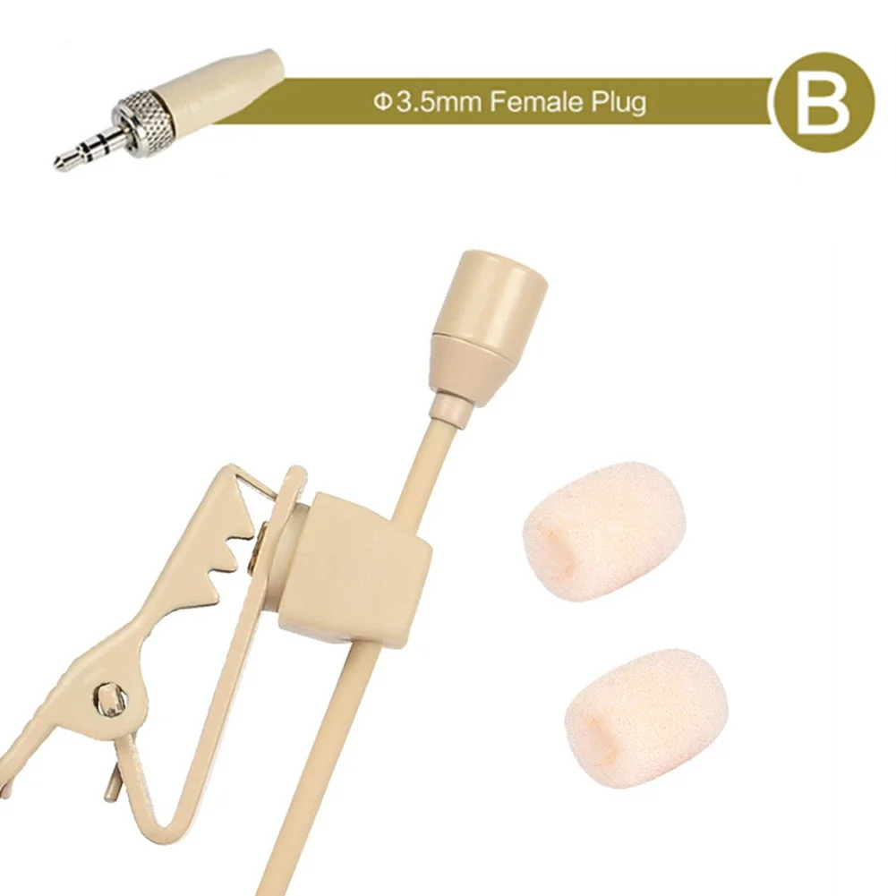 3.5Mm Lavalier Microfoon Beige 3-Pins 4-Pins Xlr Clip Reversen Mic Voor Draadloos Voor Podiumhuizen Van Aanbidding Docenten Micropho