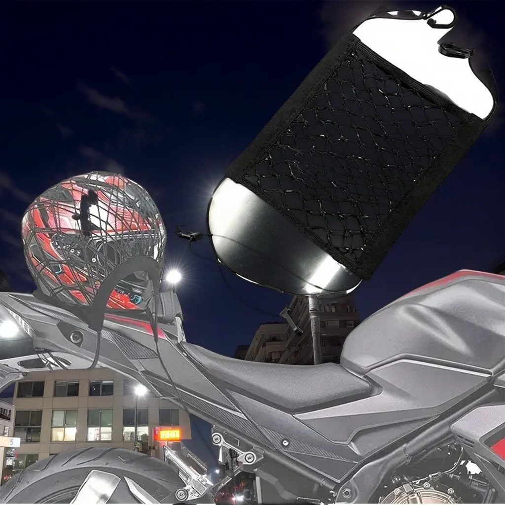 

Сумка для хранения мотоциклетного шлема - сетка для багажника с крючком для топливного бака скутера/велосипеда (сетчатый груз)