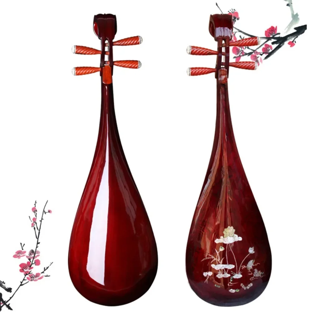 

Professional Pipa Chinese Ethnic Music Instrument Aldult Lute Traditional Oriental Stringed Musical Instruments with Accessories