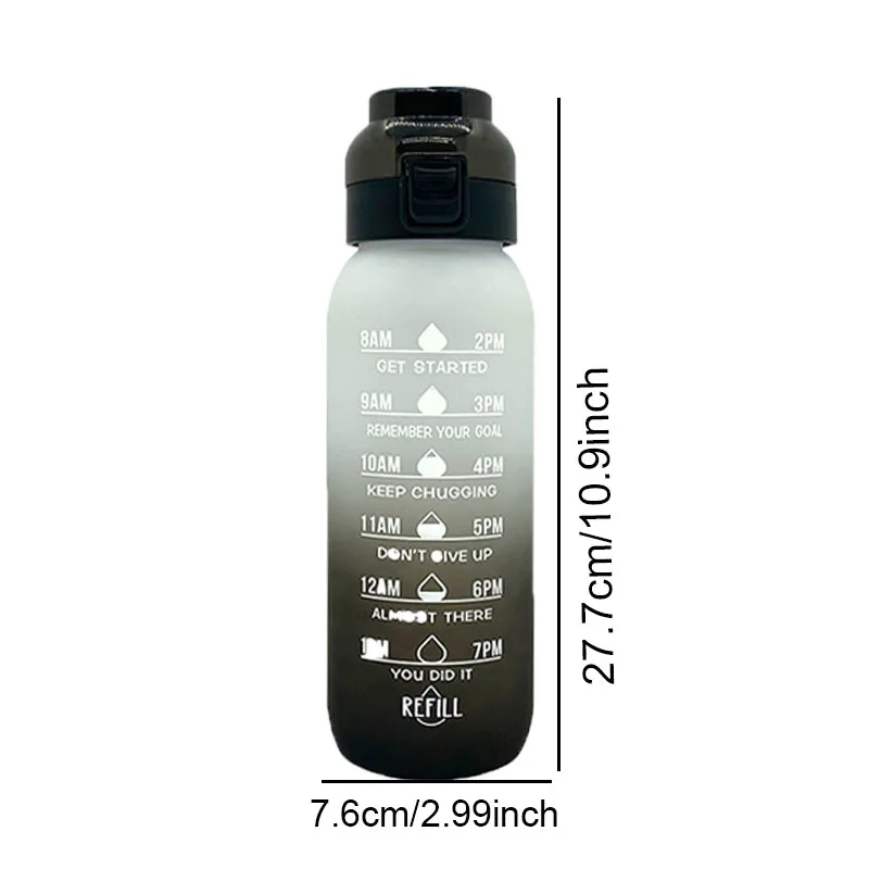 LUSQI 1LGradient Scale Flavor Water Bottle With 2Pods Scent Water Cup Fragrant Kettle For Travel Sports Summer Drinkware