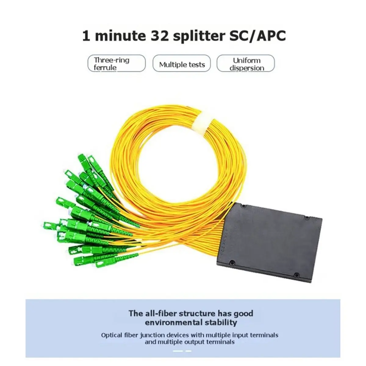 newA10R SC/ 1x32 Fiber Optical Splitter 1:32 Fiber Optic Splitter Coupler Low Insertion Loss SC/ Splitter for FTTH Network