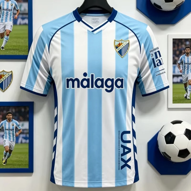 2026 New Soccer Jersey Malaga CF 3D Printed Adult Athleisure T-Shirt Family Summer Quick-dry Soft Comfy Family Kids Tees
