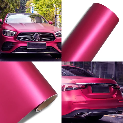 Película de hielo satinada mate, pegatinas para envolver el coche, color rosa y rojo, película de vinilo que cambia, sin burbujas, calcomanías para automóvil, pegatina para envolver, accesorios para coche
