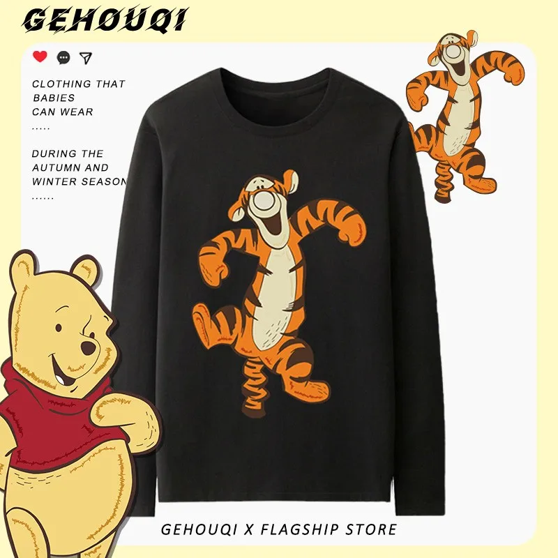 

Fall 2024 New Disney Co-branded Long-sleeved T-shirt Winnie Tigger Cotton Clothes