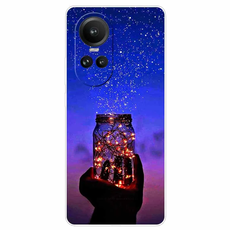Cover For OPPO Reno 10 5G Case Protective TPU Soft Silicone Funda for Oppo Reno10 Pro 5G Global Phone Cases Flower Printing 6.7