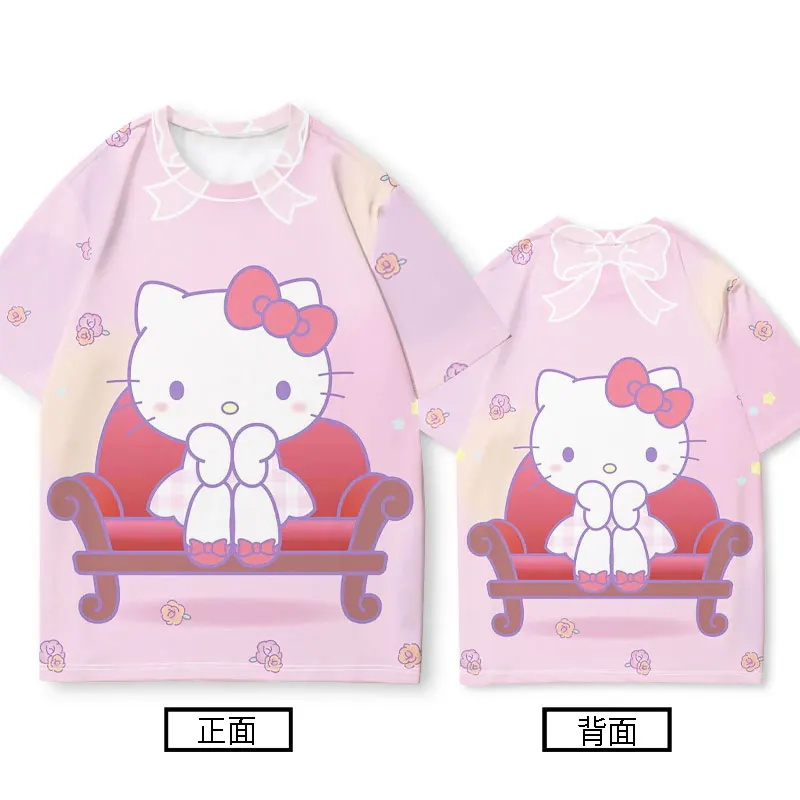 HelloKitty Kitty short-sleeved T-shirt women's fashion ins all loose Sanrio co-branded clothes for girls compassionate shirt