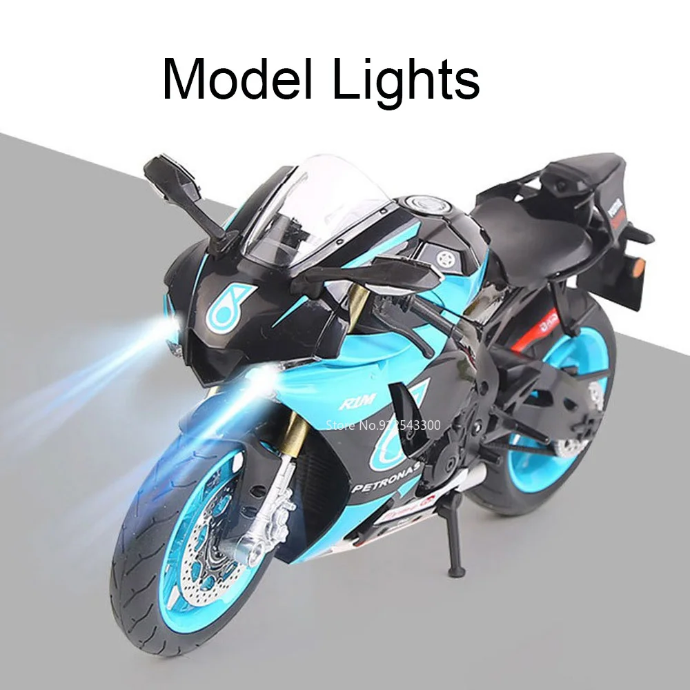 1:9 R1M SUZUKI GSX-1000R Motorfiets Model Speelgoed Legering Diecast Ondersteunbare Statief Simulatie Off-road Motor Modellen Speelgoed Kinderen Geschenken