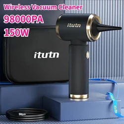 ITUTN Aspirapolvere per auto 98000PA Macchina per la pulizia portatile wireless per tastiera Potente mini pulitore portatile per auto e casa